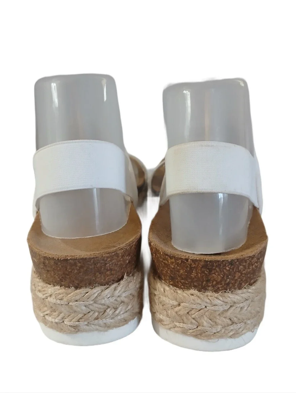 Steve Madden White Espadrille Platform Sandals Size 8.5